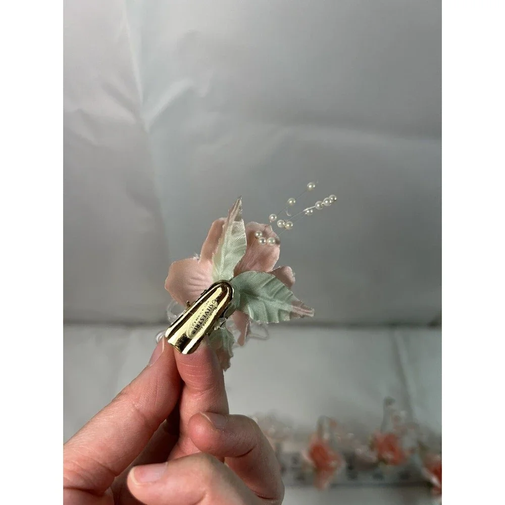 Vtg Silvestri Glass Hummingbird Pink Flower Clip-On Ornament  7 Butterfly 2 Bird - Picture 6 of 8